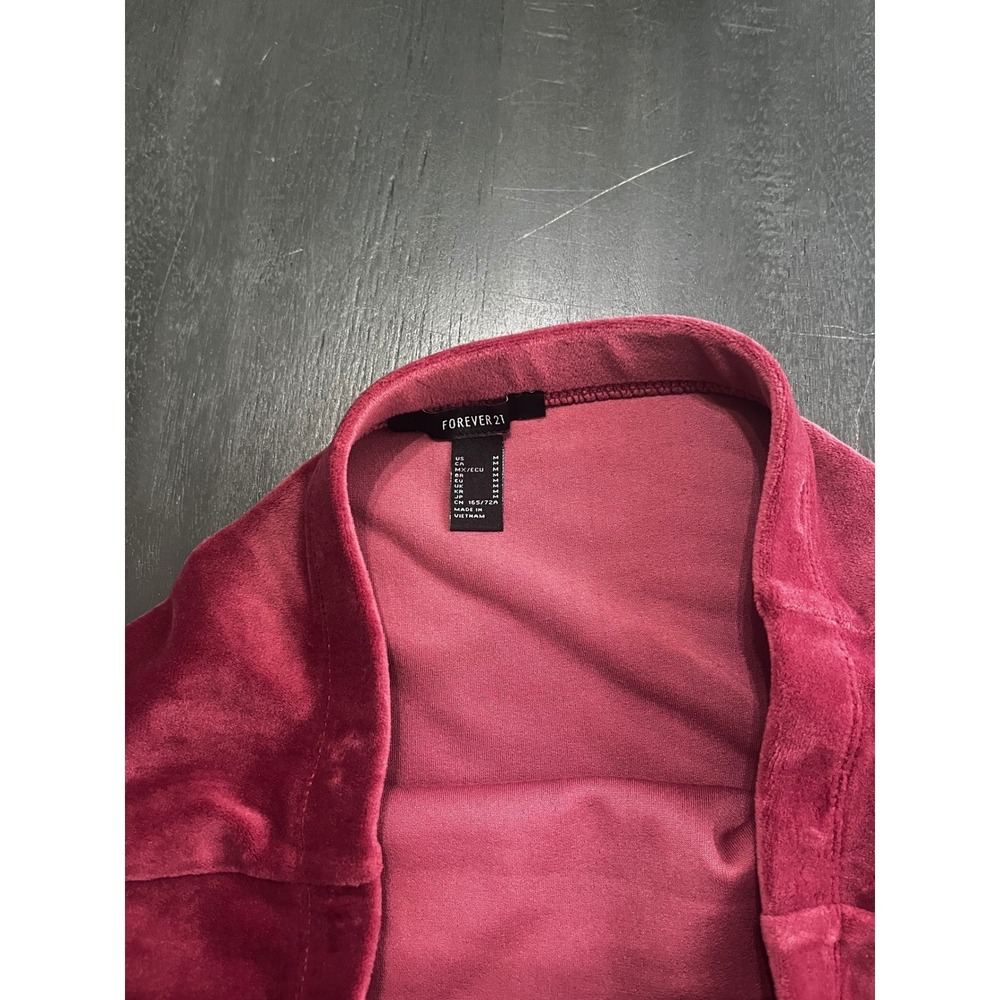 Forever 21 Velvet Mini Skirt Burgundy Side Slit High Waist Women M Y2K Fairycore - Picture 5 of 5